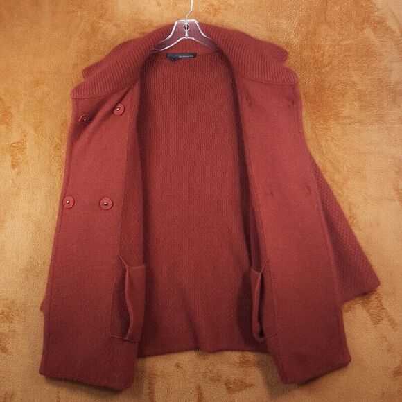 360 SWEATER Womens Small Brick Sweatercoat Chunky Oversized Wool Racoon Coatigan - Picture 6 of 9